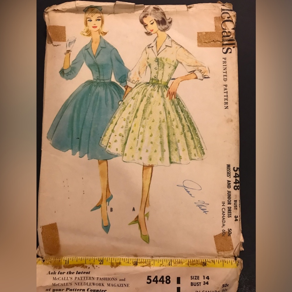 Size 14 McCalls Vintage (used) Pattern 5448